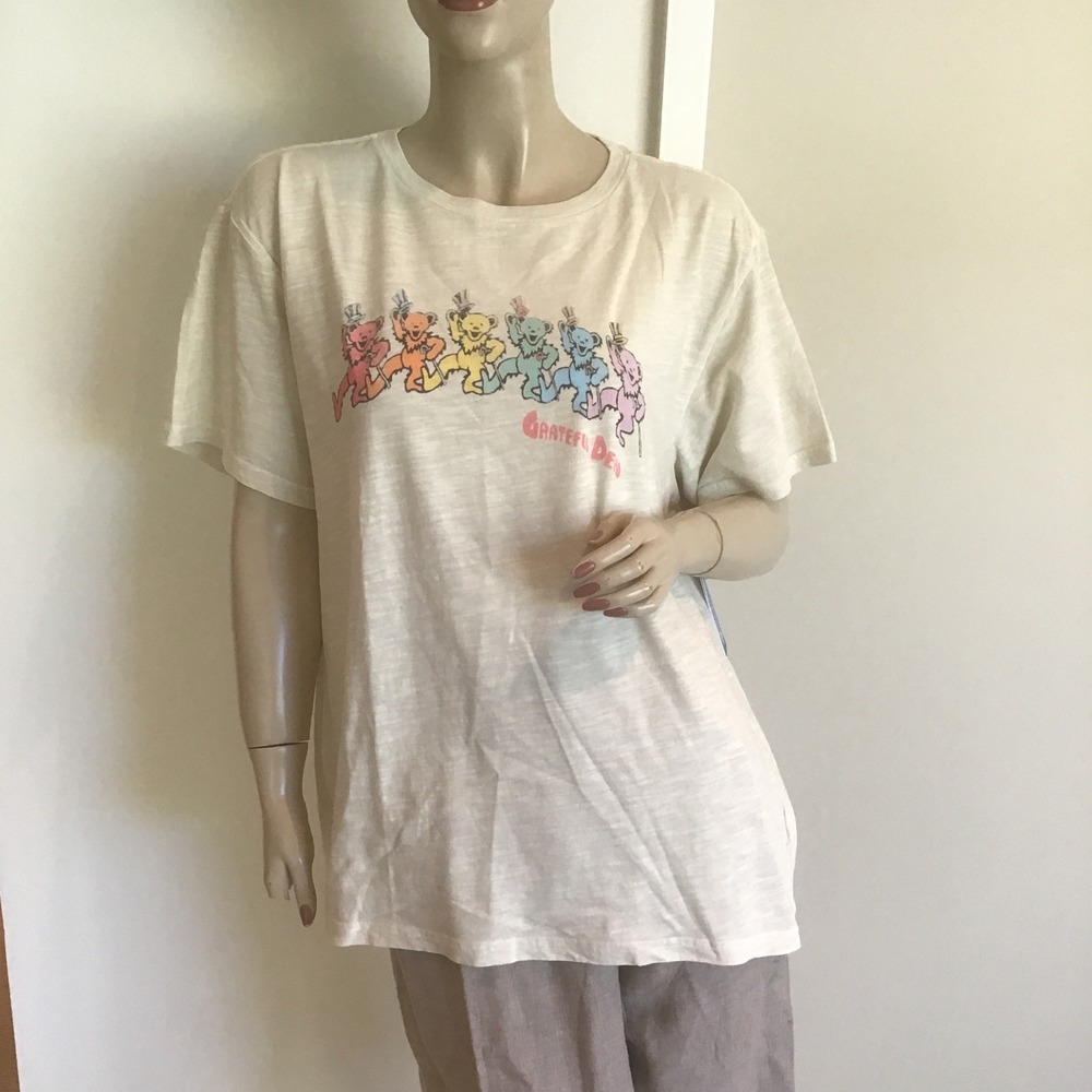 Lucky Brand x Grateful‎ Dead Dancing Bears Graphic Boyfriend Tee Cream Shirt L